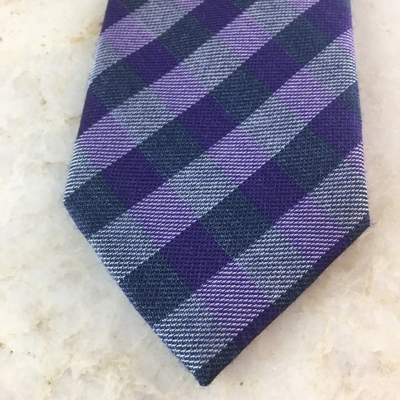 1901 Silk / Wool Blue Purple Regiment Tie - Picture 2 of 10